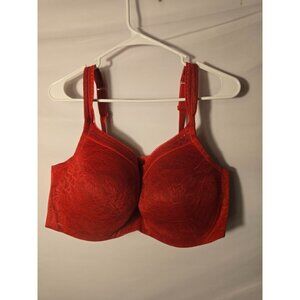 Cacique Red Lacy Underwire Full Coverage Bra Womens Plus Size 46DDD